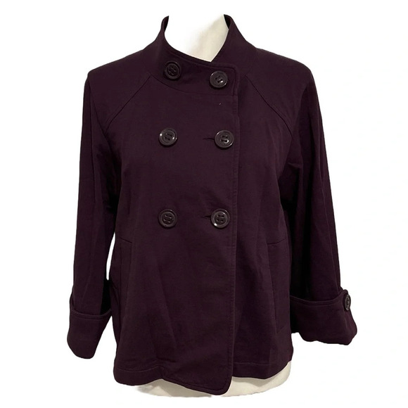 CAbi Purple Swing Cotton Cropped Jacket Style 182 Size M - Picture 2 of 11